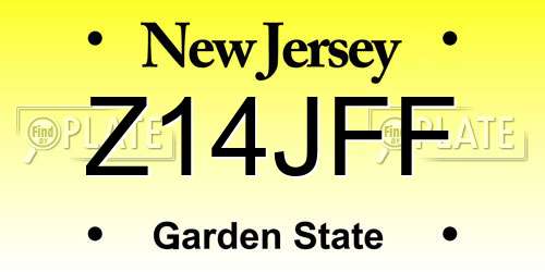 Z14JFF New Jersey License Plate