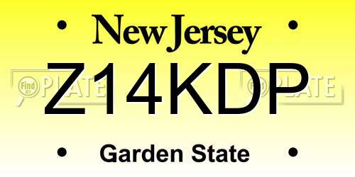 Z14KDP New Jersey License Plate