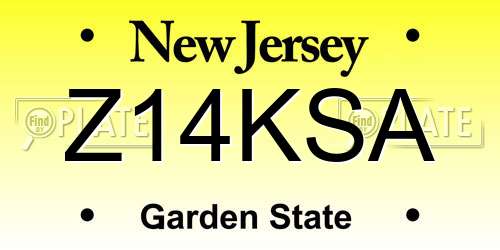 Z14KSA New Jersey License Plate