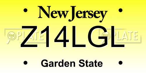 Z14LGL New Jersey License Plate