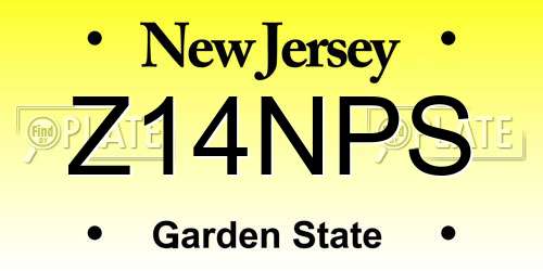 Z14NPS New Jersey License Plate