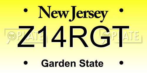 Z14RGT New Jersey License Plate