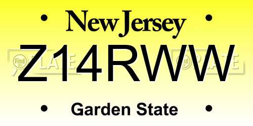 Z14RWW New Jersey License Plate