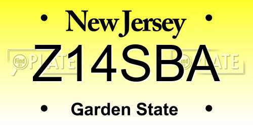 Z14SBA New Jersey License Plate