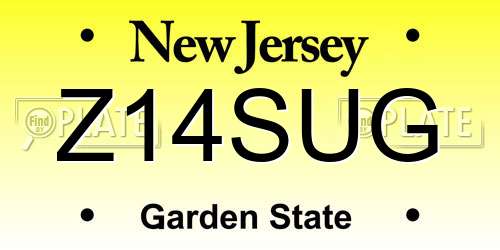 Z14SUG New Jersey License Plate