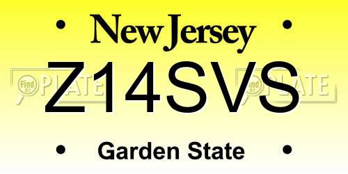Z14SVS New Jersey License Plate