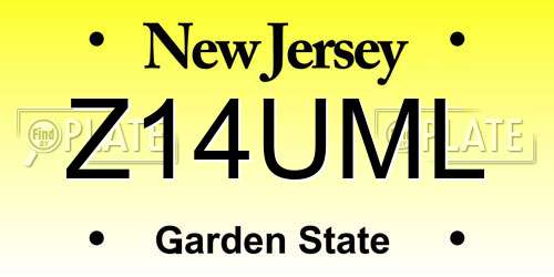 Z14UML New Jersey License Plate
