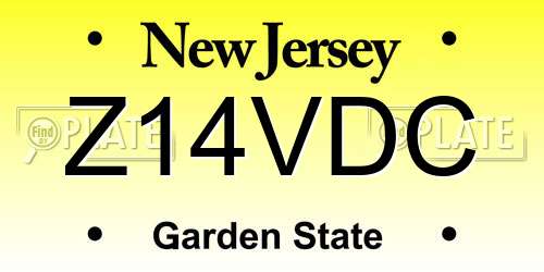 Z14VDC New Jersey License Plate