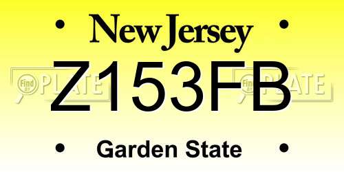 Z153FB New Jersey License Plate