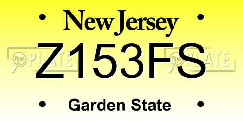 Z153FS New Jersey License Plate