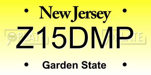 Z15DMP New Jersey License Plate