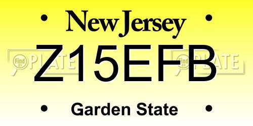 Z15EFB New Jersey License Plate