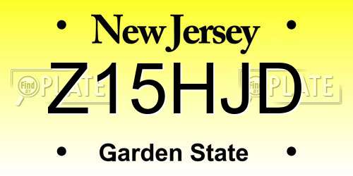 Z15HJD New Jersey License Plate