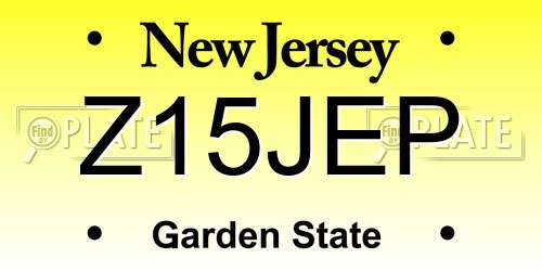 Z15JEP New Jersey License Plate