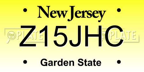 Z15JHC New Jersey License Plate