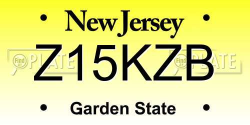 Z15KZB New Jersey License Plate
