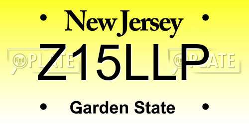 Z15LLP New Jersey License Plate