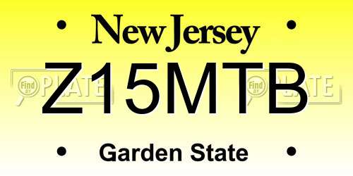 Z15MTB New Jersey License Plate