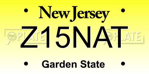 Z15NAT New Jersey License Plate