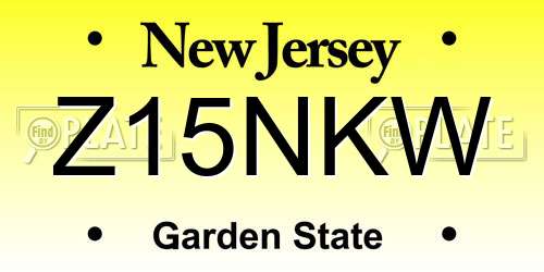 Z15NKW New Jersey License Plate