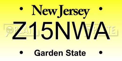 Z15NWA New Jersey License Plate