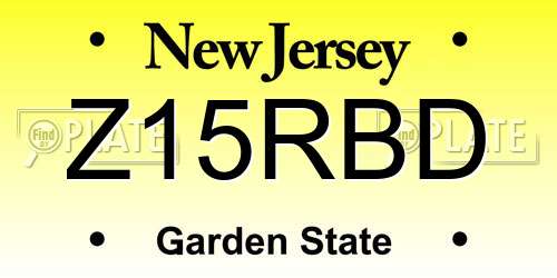 Z15RBD New Jersey License Plate