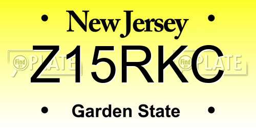 Z15RKC New Jersey License Plate