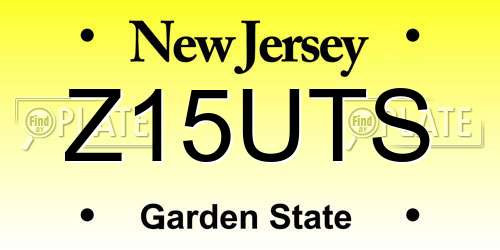 Z15UTS New Jersey License Plate