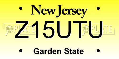 Z15UTU New Jersey License Plate