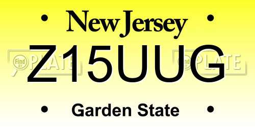 Z15UUG New Jersey License Plate