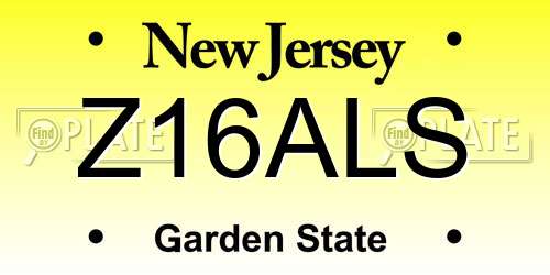 Z16ALS New Jersey License Plate