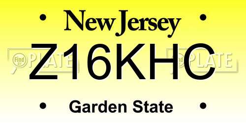 Z16KHC New Jersey License Plate