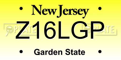 Z16LGP New Jersey License Plate