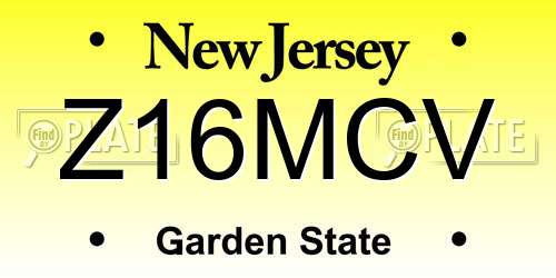 Z16MCV New Jersey License Plate