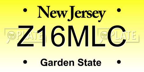 Z16MLC New Jersey License Plate