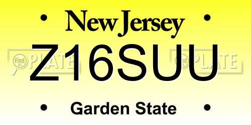 Z16SUU New Jersey License Plate