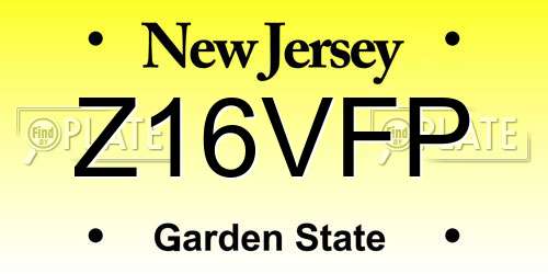 Z16VFP New Jersey License Plate