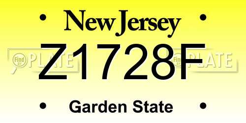 Z1728F New Jersey License Plate