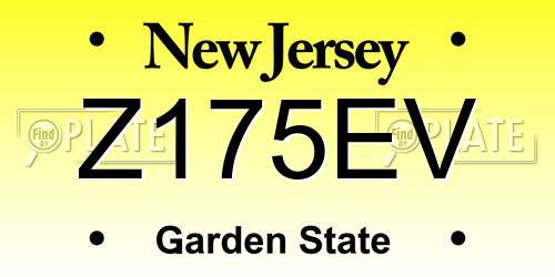 Z175EV New Jersey License Plate