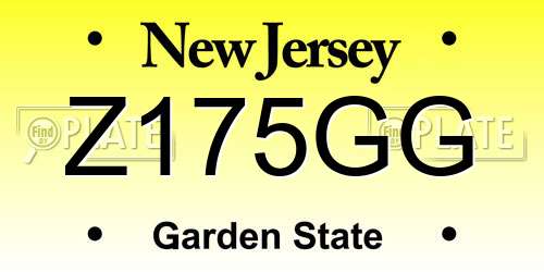 Z175GG New Jersey License Plate