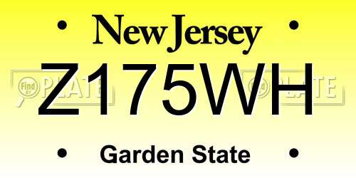 Z175WH New Jersey License Plate