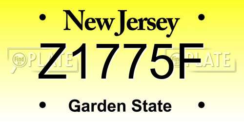 Z1775F New Jersey License Plate
