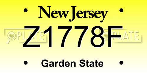 Z1778F New Jersey License Plate
