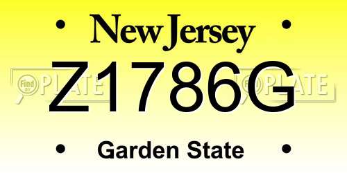 Z1786G New Jersey License Plate