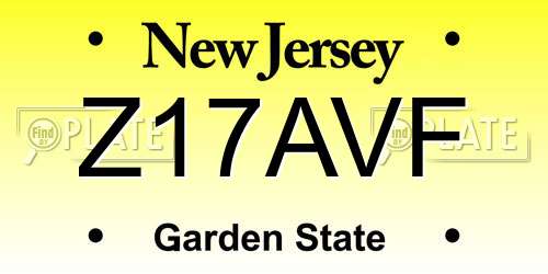 Z17AVF New Jersey License Plate