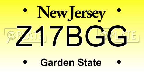 Z17BGG New Jersey License Plate