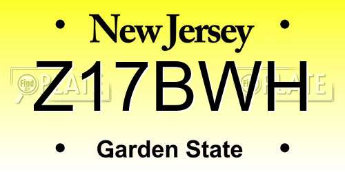 Z17BWH New Jersey License Plate