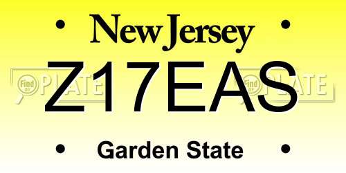 Z17EAS New Jersey License Plate