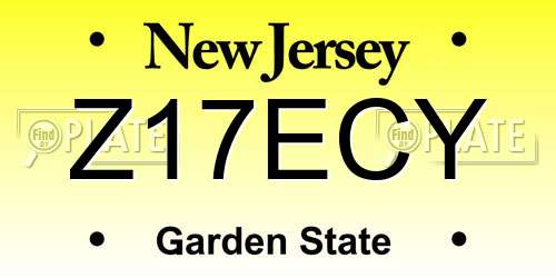 Z17ECY New Jersey License Plate