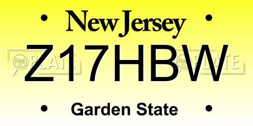 Z17HBW New Jersey License Plate
